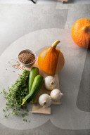 Food Still with Zucchini and Pumpkin 