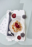Chai-Schmarrn mit Kirschkompott, Kaiserschmarrn with chai tea and cherry compote