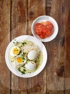 Eier in Pesto-Sauce, Hard-Boiled Eggs in Pesto Sauce