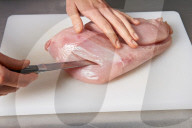 Step 1, Gefüllte Putenbrust, Step 1, Stuffed Turkey Breast, Cutting