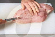 Step 2, Gefüllte Putenbrust, Step 2, Stuffed Turkey Breast, Cutting the other Side