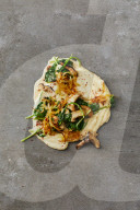 Polenta mit Pilzen und Spinat, Polenta with Mushrooms and spinach