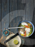 Skrei und Soba-Nudeln im Gewürzsud, Skrei and Soba Noodles