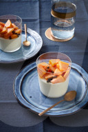 Zitronen-Joghurt-Creme mit Papaya, Lemon Yogurt Mousse with Papaya 