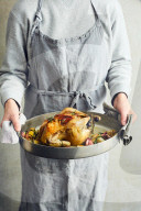 Gefülltes Schwarzfederhuhn, Filled chicken