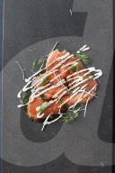 Graved Lachs mit Meerrettichcreme, Graved salmon with horseradish cream