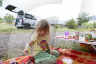 Blonde Girl having a Picnic