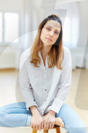  Woman wearing a white Shirt 