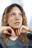 Portrait of a Woman with curly Hair 