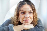 Portrait of a Woman with curly Hair 