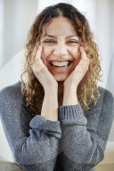 Portrait of a Woman with curly Hair 