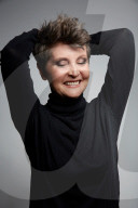 Mature Woman wearing a black Turtleneck