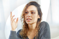Portrait of a Woman with curly Hair 