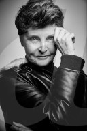 Mature Woman wearing a Flight Jacket