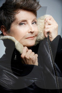Mature Woman wearing a Flight Jacket