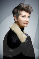 Mature Woman wearing a Flight Jacket