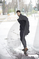 Man walking through the Streets