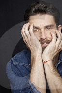  Man with Full Beard wearing a Denim Jacket