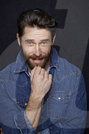  Man with Full Beard wearing a Denim Jacket