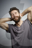  Man with Full Beard wearing a T-Shirt
