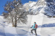 Woman on a ski tour