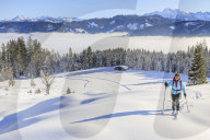 Woman on a ski tour