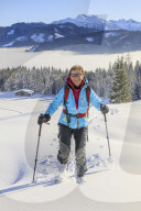 Woman on a ski tour