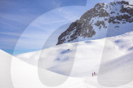 Couple skiing