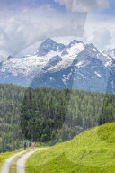Three Hikers in the Alps