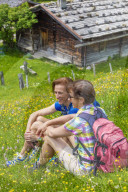 Two Women resting during a Hiking Tour