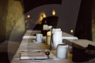 Le Grotte Della Civita Matera, Laid Dining Table