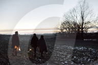 Three Friends going for Walk in the Evening