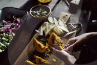 Preparing a vegetarian Meal 