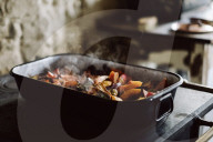 Vegetable Casserole with Root Vegetables, Barley and Sprouts