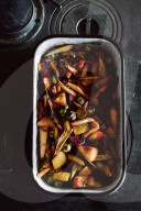 Vegetable Casserole with Root Vegetables, Barley and Sprouts