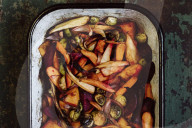 Vegetable Casserole with Root Vegetables, Barley and Sprouts