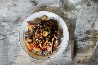 Root Vegetables with Barley and Sprouts