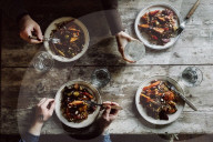 Vegetarian Meal with Pumpkin, Beetroot, Sprouts and Barley