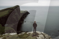 Lonesome Man at Neist Point in Scotland