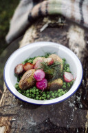 Potatoes with Radish and Peas