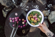 Potatoes with Radish and Peas