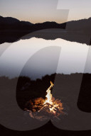 Bonfire at a Lake in Scotland