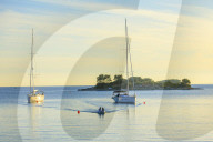 Sailboats in the bay of Gradina