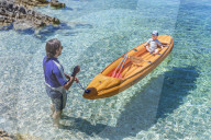 Father with child on holiday