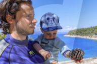 Father with child on holiday