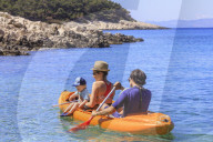 Young family with child on vacation