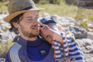 Father with child on holiday