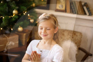 Girl dressed up as an Angel