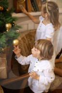 Curious Silblings at Christmas Day 