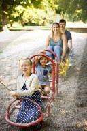 Family enjoying their leisure Time at a Playground